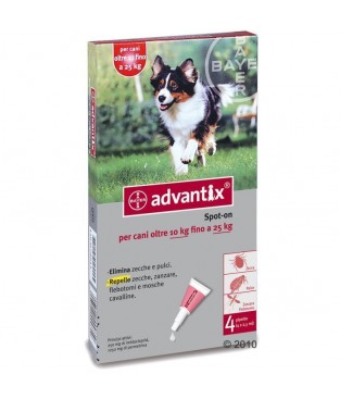 ADVANTIX BAYER ANTIPARASSITARIO PER CANI  MISURA M spot-on oltre 10 kg fino a 25