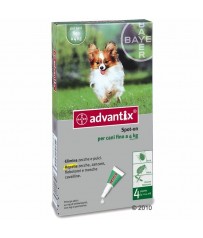 ADVANTIX SPOT-ON PER CANI FINO A 4 KG ELIMINA ZECCHE, PULCI E PIDOCCHI... 