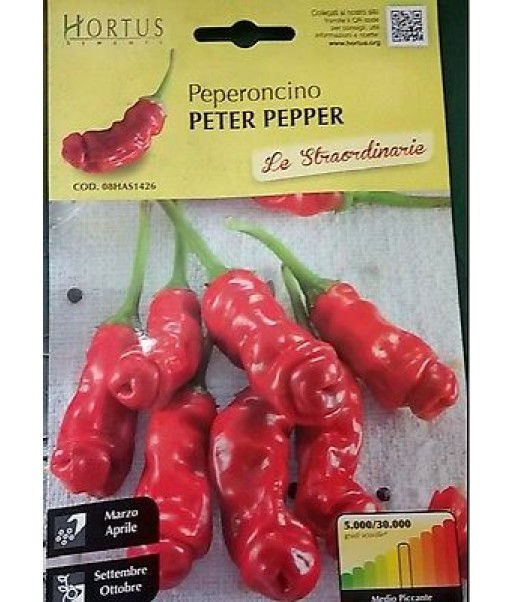 semi rari PETER PEPPER +manuale semina gratis.seeds rare chili forma di pene 
