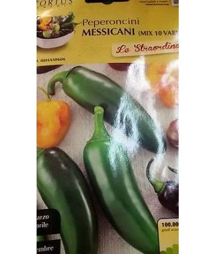 BUSTINA SEMI DI PEPERONCINI MIX 10 VARIETA' MESSICANI    GR 0,20 PEPERONCINO