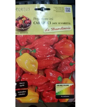 BUSTINA SEMI DI PEPERONCINI MIX CARAIBICI    GR 0,20  PEPERONCINO