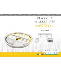 CANDELA CITRONELLA IN STAGNOLA DIAMETRO 14 cm ANTI ZANZARE PER ESTERNO