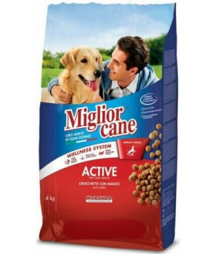 CROCCHETTE CANE CROCCANTINI CIBO SECCO PER CANI MIGLIOR CANE CON MANZO BUSTA 4Kg