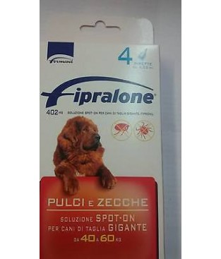 FIPRALONE  SPOT ON CANE TAGLIA GIGANTE 4 PIPETTE 40/60 KG fipronil pipette 