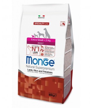 MONGE  AGNELLO E RISO PATATE EXTRA SMALL CONF 800 G