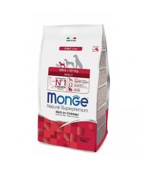 MONGE MINI ADULT 7,5 KG  GRAMMI RICCO DI POLLO CROCCHETTE MANGIME 