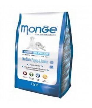 MONGE puppy junior medio 3 kg crocchette croccantini 