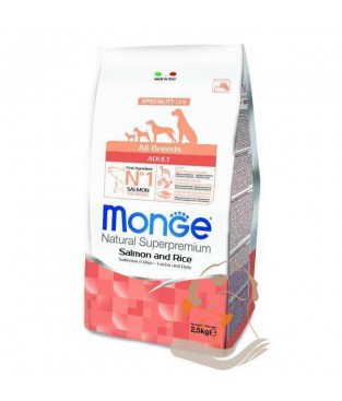 Monge cane adult all breeds salmone e riso 12kg croccantini crocchette 