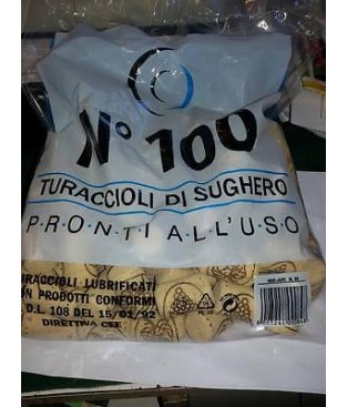  N 100TAPPI DI SUGHERO AGGLOMERATO MIS. 24 X 40 VINO ENOLOGIA ALIMENTI