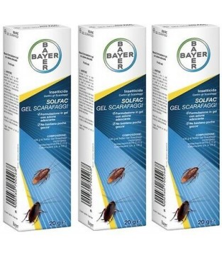 N 3 CONFEZIONI SOLFAC GEL DA 20 GRAMMI SCARAFAGGI SCARAFAGGIO BLATTE FUGGI FUGGI