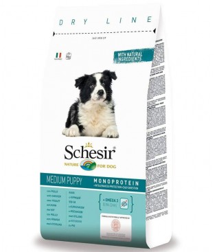 Schesir Dry Medium Puppy Pollo per cuccioli CROCCANTINI MANGIME kg 12