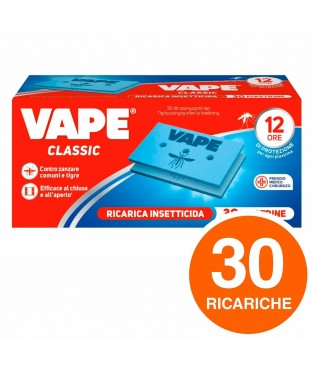 Vape Ricarica Insetticida Classic Piastrine AntiZanzara per Diffusore - 30 pz